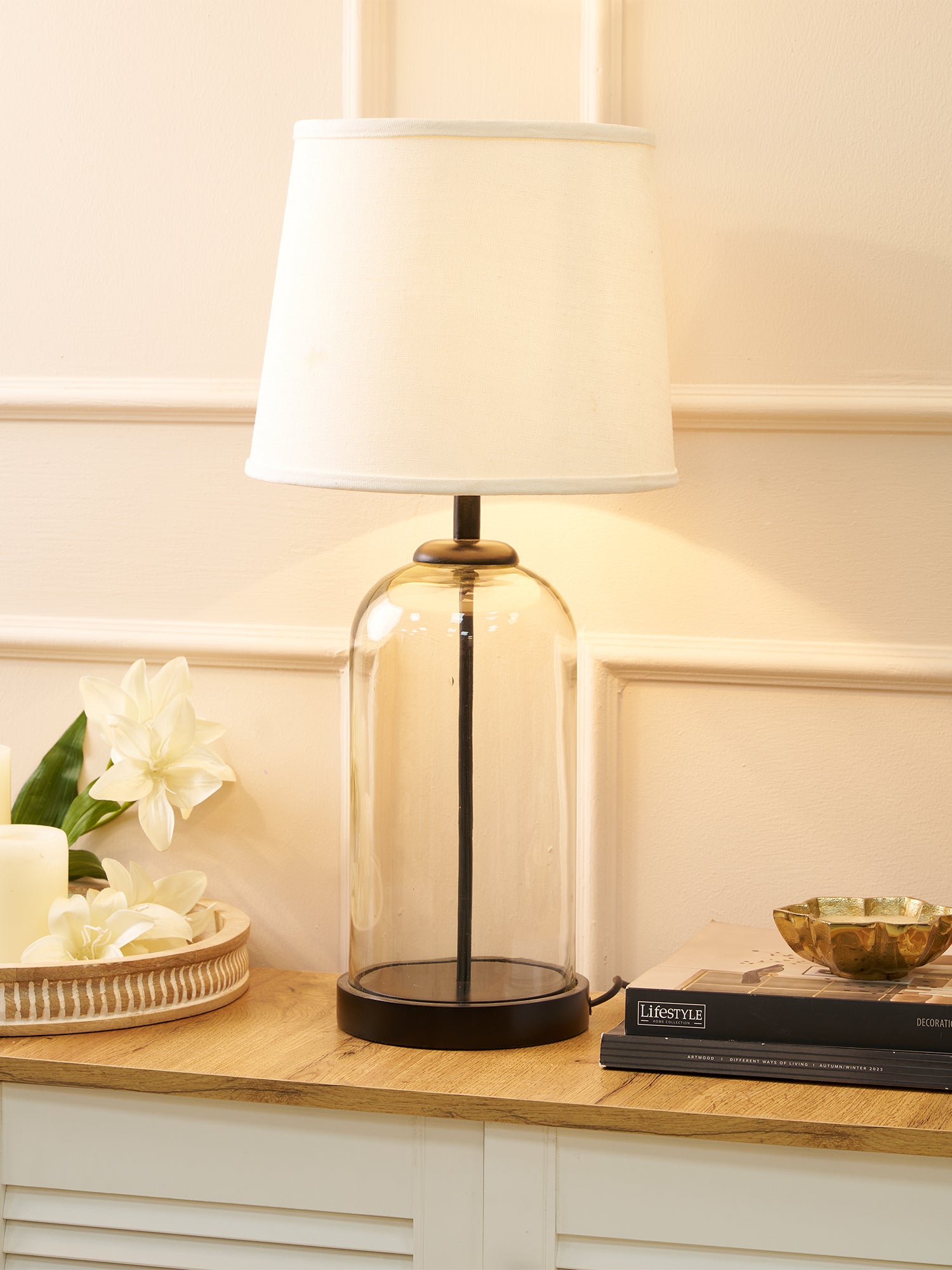 Noctis Smoke Glass Table Lamp