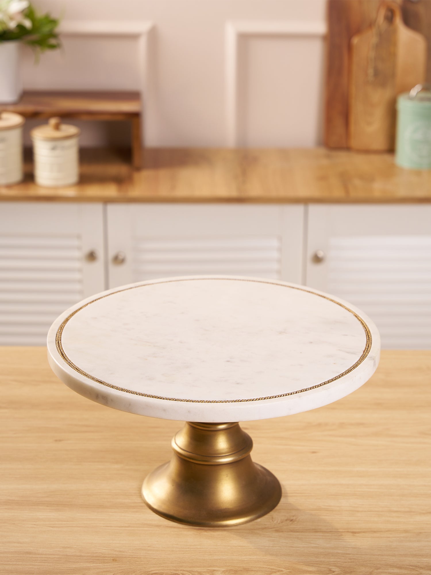 Eterna Marble Brass Cake Stand