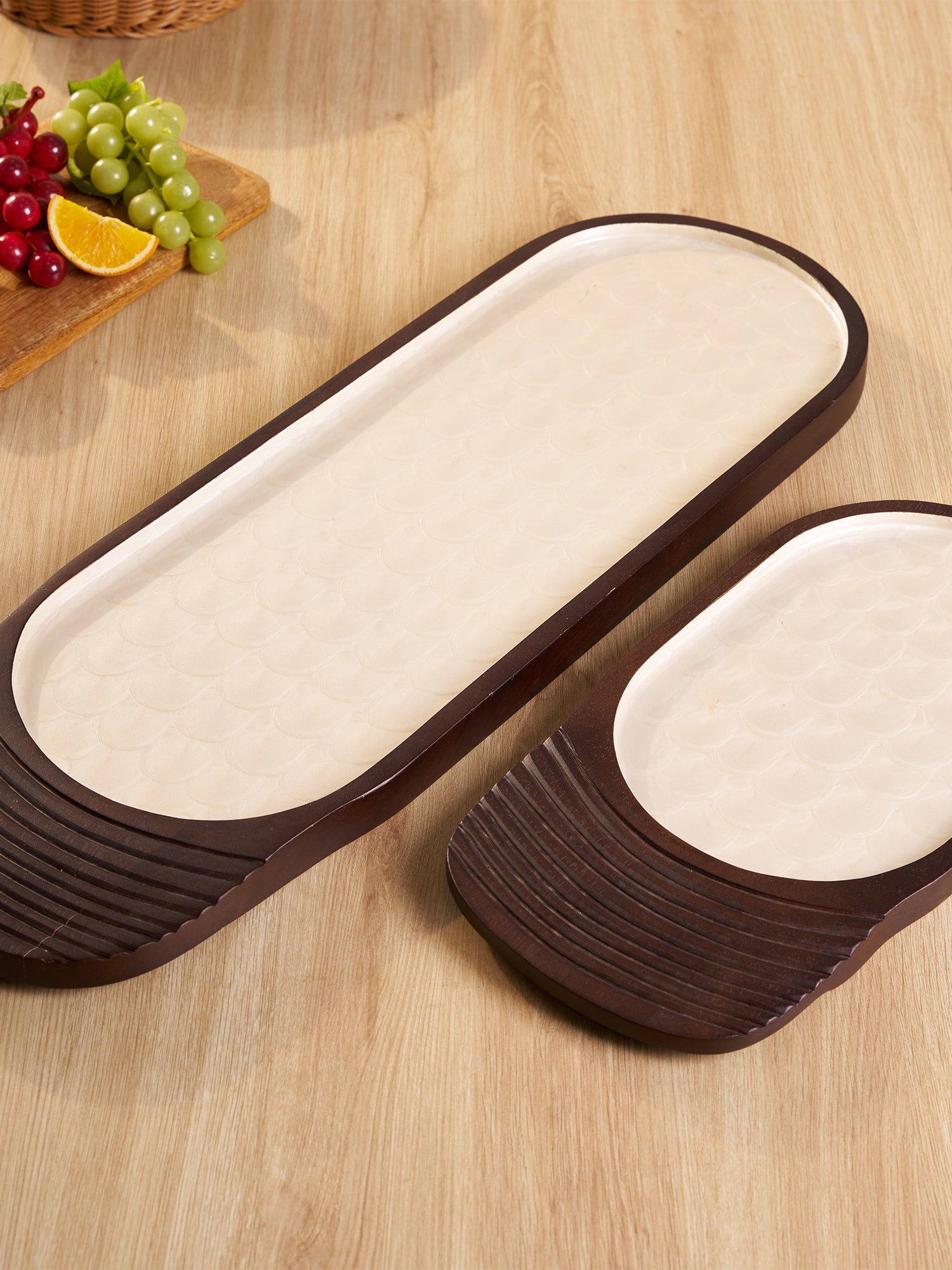 Walnut Luxe Enamel Platter