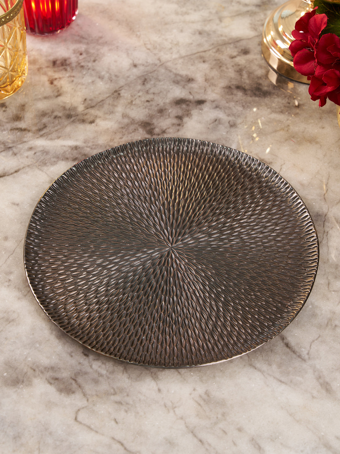 Bronze Aura Hammered Platter