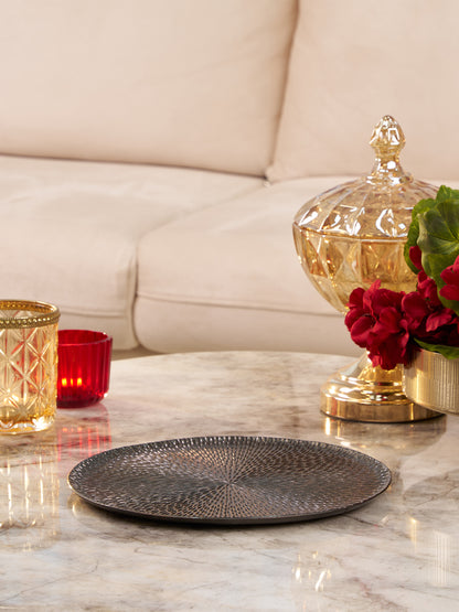 Bronze Aura Hammered Platter