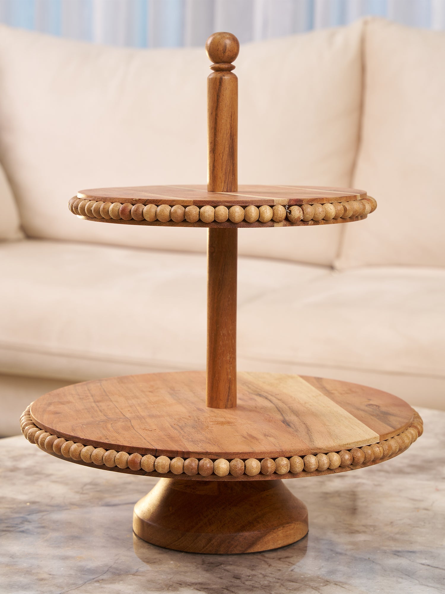 Beaded Tiered Cake Stand