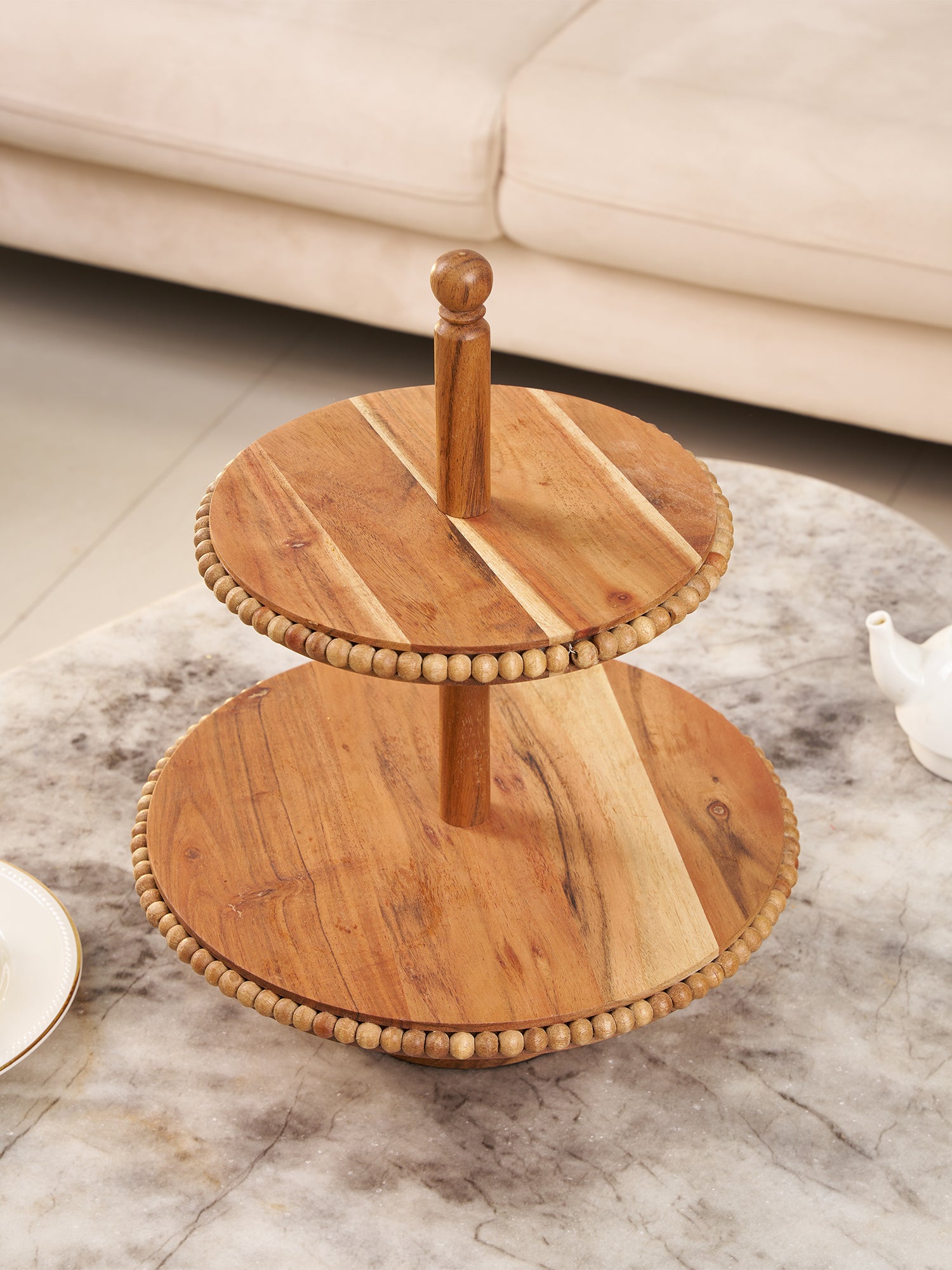 Beaded Tiered Cake Stand