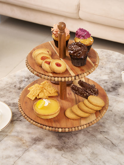 Beaded Tiered Cake Stand