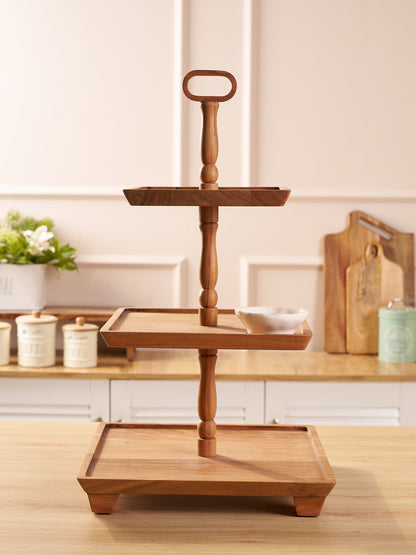 Savanna Tiered Acacia Cake Stand
