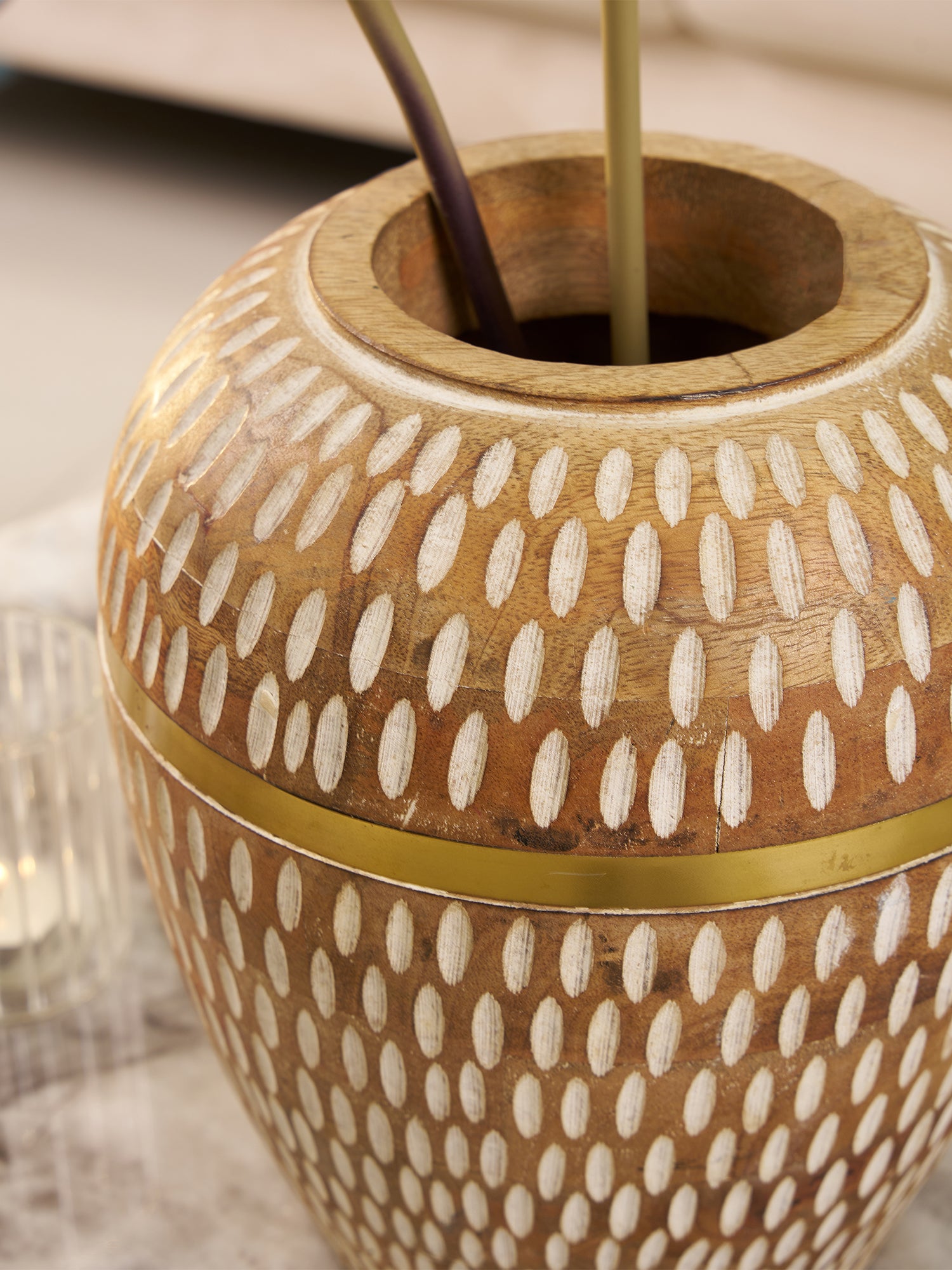 Aurelia Petite Whitewood Gold Vase