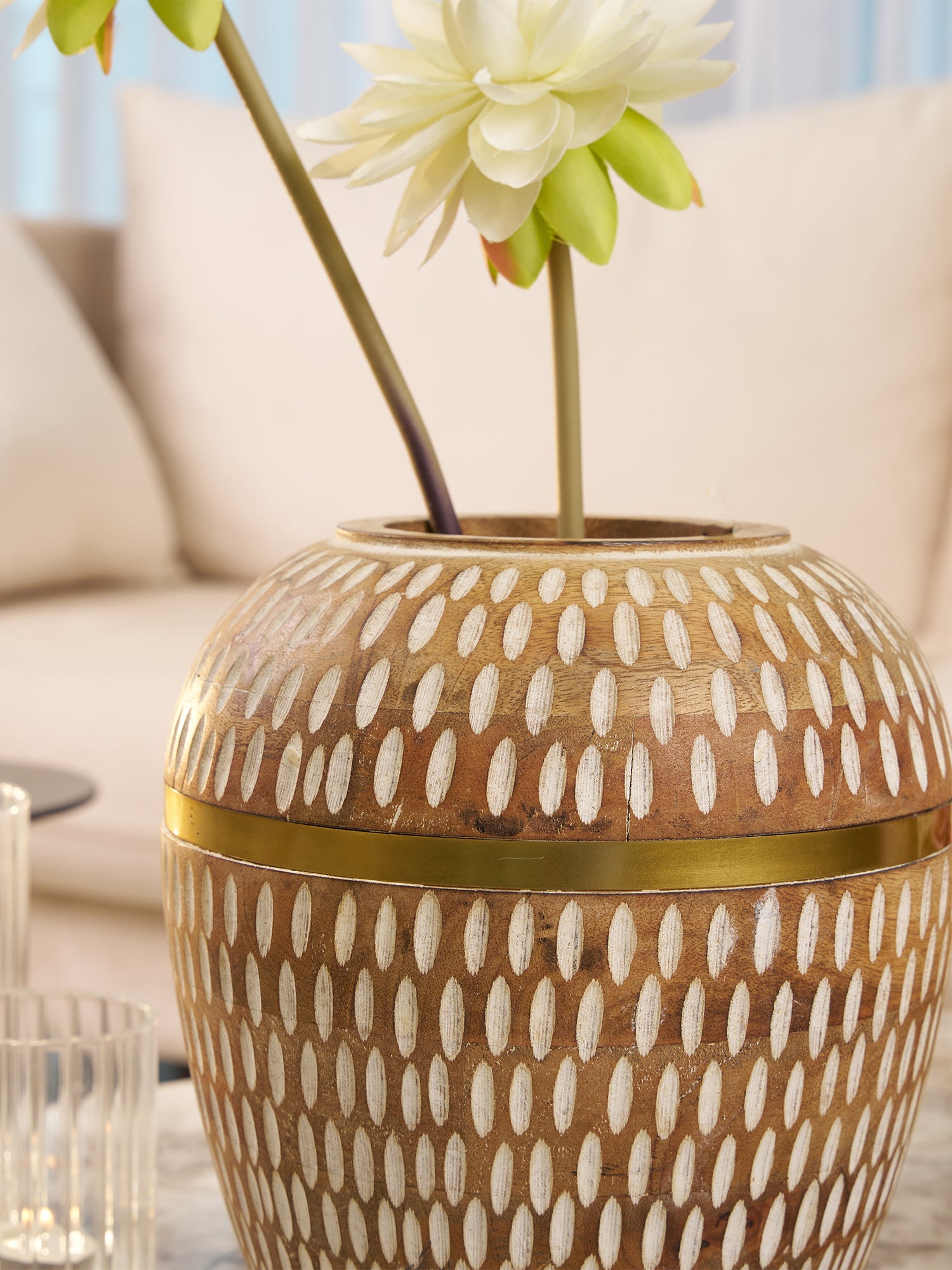 Aurelia Petite Whitewood Gold Vase