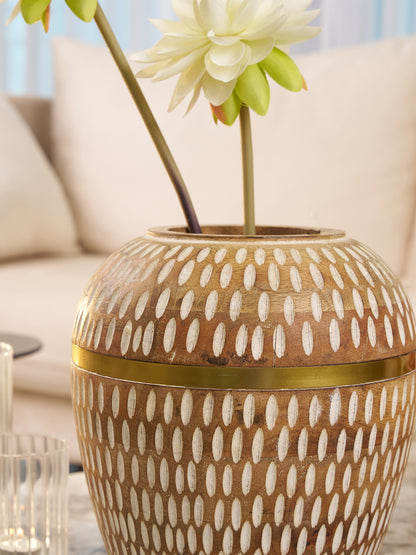Aurelia Petite Whitewood Gold Vase