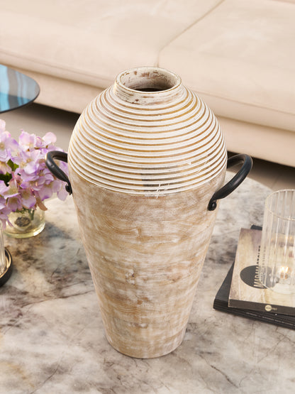 Arden Whitewood Handle Vase
