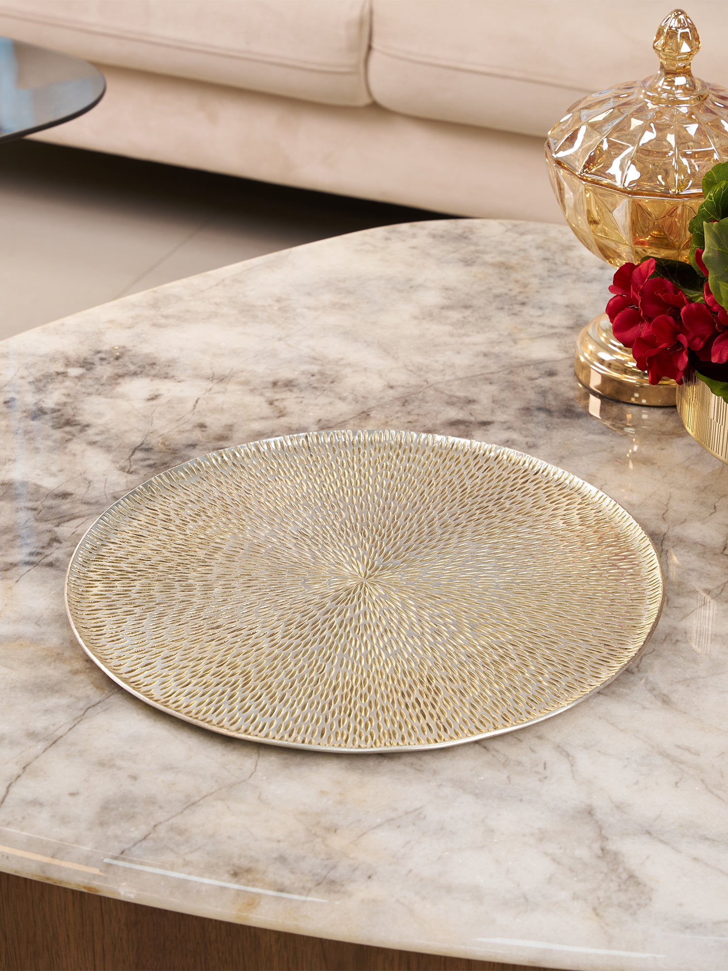 Celestia Hammered Nickel Platter