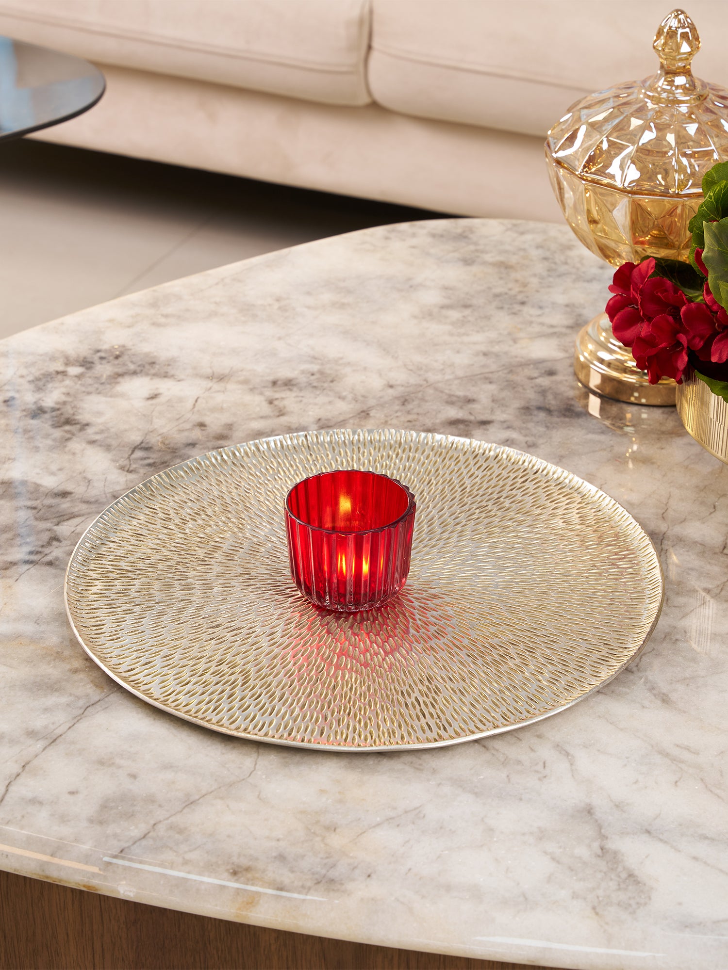 Celestia Hammered Nickel Platter